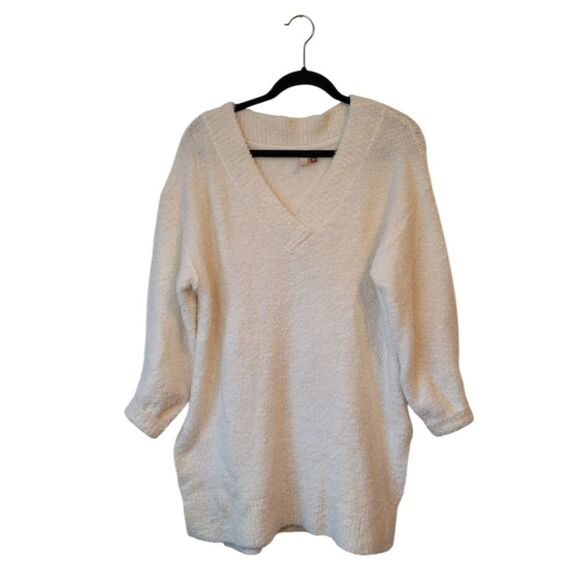 Pilcro Anthropologie Cream Teddy Oversized Tunic Sweater Size S - Picture 2 of 6